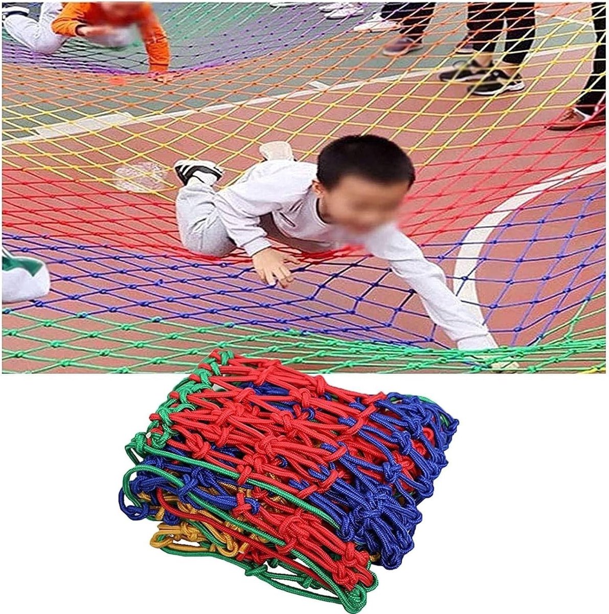 Beschermend Net - Veiligheidsnet Hek - Kinderen Beveiligen - Weerbestendig UV-bestendig - 2x2 Meter - Veelkleurig