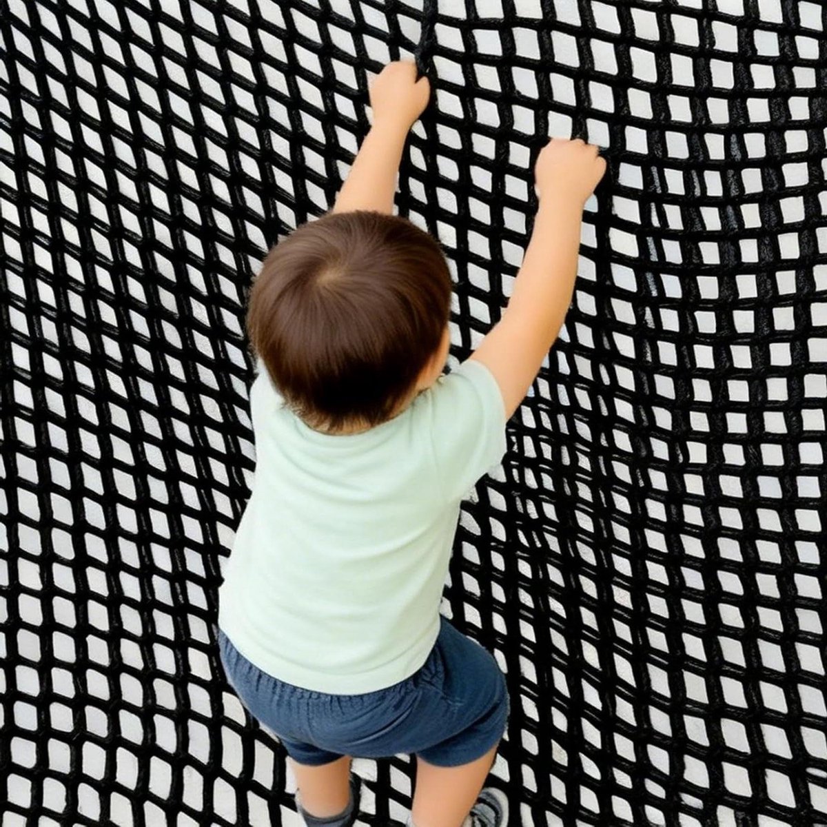 Dubbellaags Klimnet - Speeltuin Net - Buiten Spelen - Veiligheidsontwerp - 3x4.5 Meter - Zwart