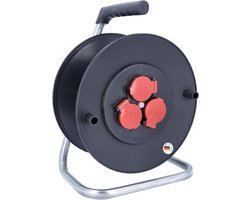 Kabeltrommel Leeg - Stroomhaspel - Stroom Verdelen - IP44 Spatwaterdicht - 40 Meter Capaciteit - Zwart
