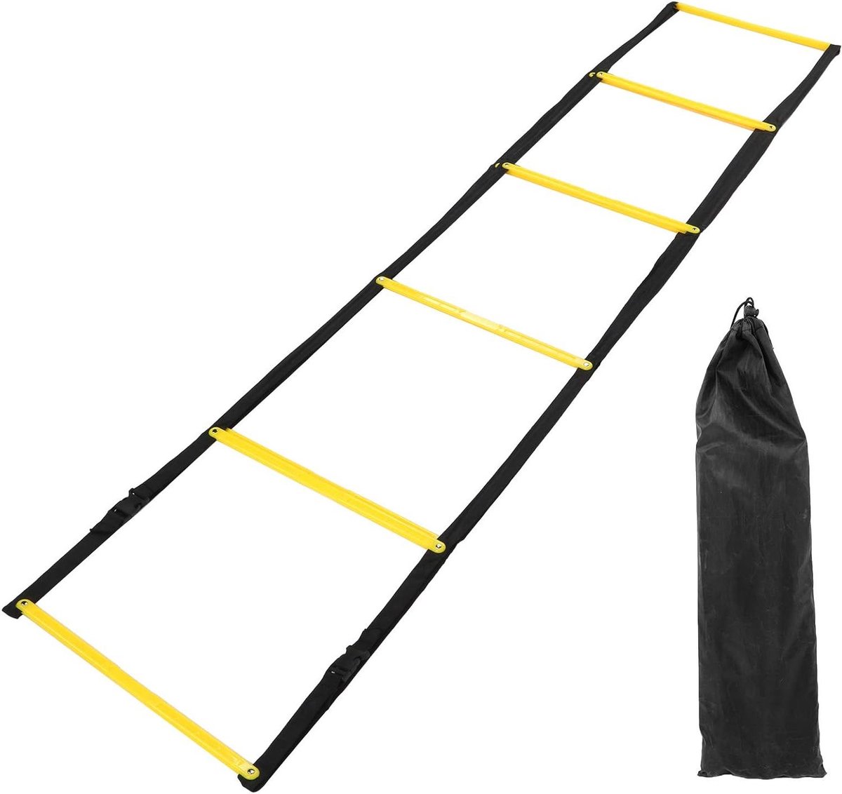Snelheidsladder Training - Behendigheid Ladder - Sport Prestaties Verbeteren - Antislip Sporten - 4.4 Meter - Zwart