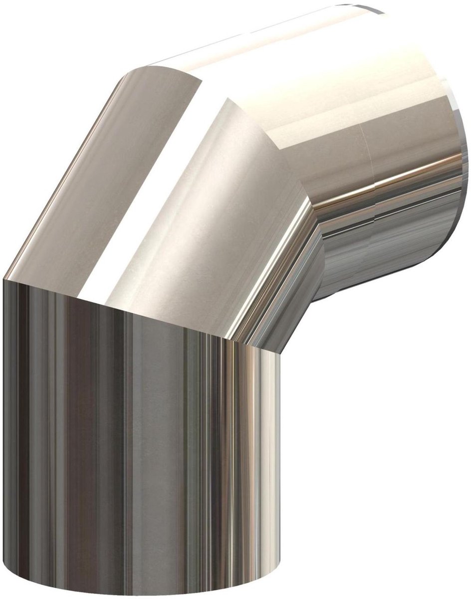 ATEC Bocht 87 graden DN 80/125 L=155/80mm RVS blank, 701716