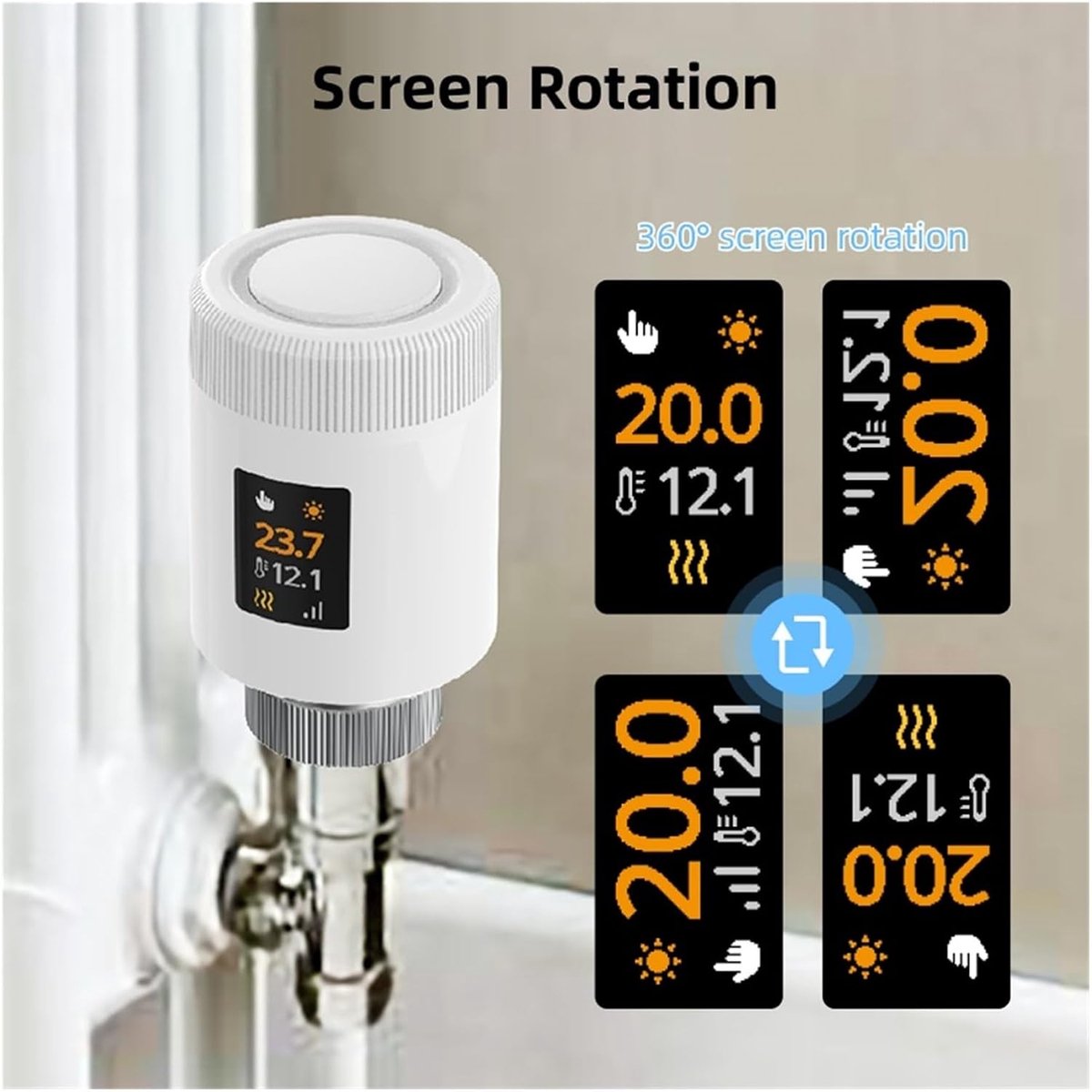 Thermostaat Radiator Actuator - Slimme Thermostaatkraan - Energie Besparen - APP Afstandsbediening - M30x1.5mm - Wit