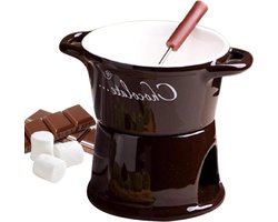 Ceramic Fondue Set - Small Butter Melting Cup, Mini Cheese Warmer Bowl, Personal Chocolate Dipping Mug, Heatproof Porcelain, Elegant Serving Pot, Easy Clean Glazed | With Metal Fork Tool for Date Nigh