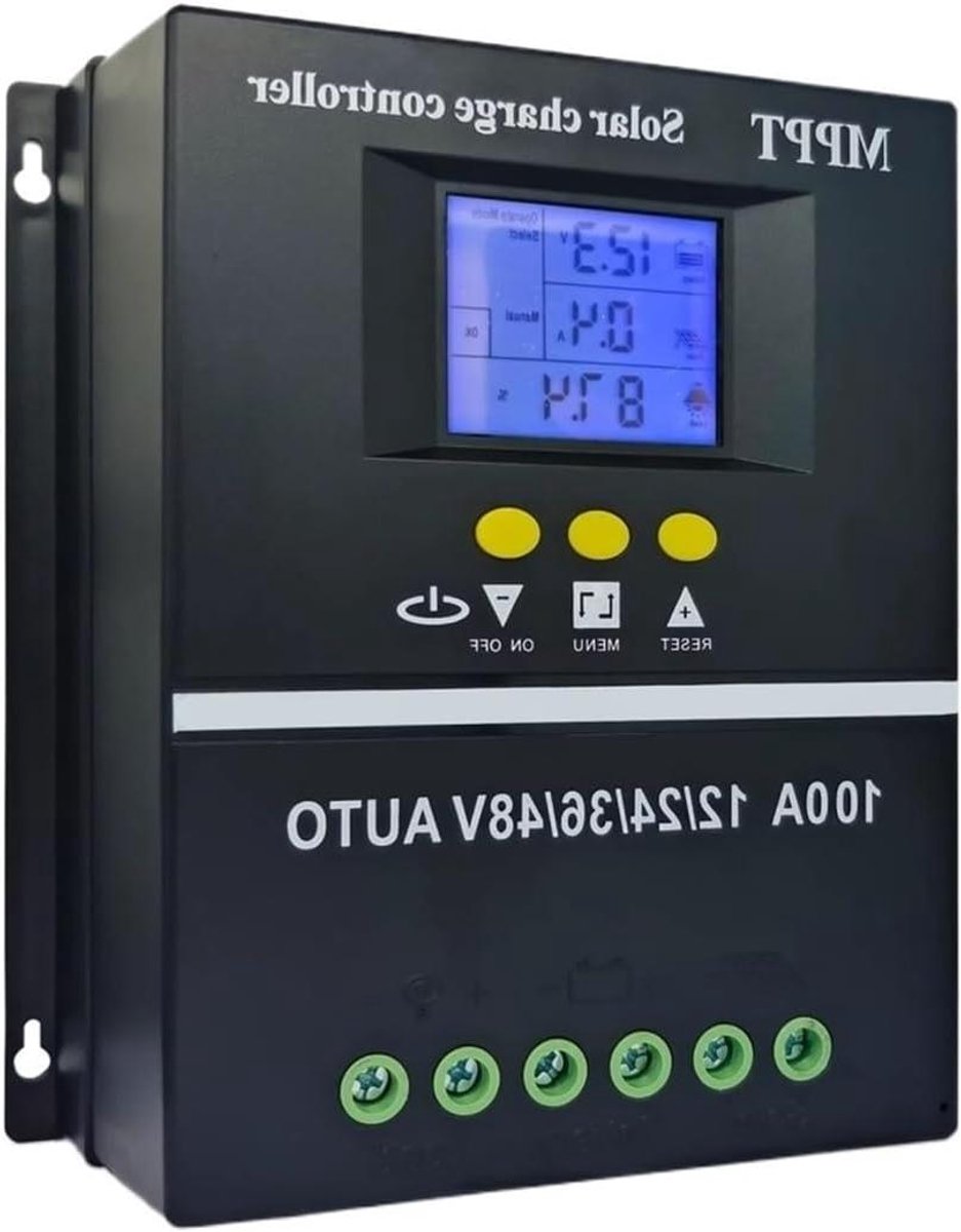MPPT Laadregelaar - Solar Controller - Zonnestroom Systeem - Geavanceerde MPPT Technologie - 100A - Grijs