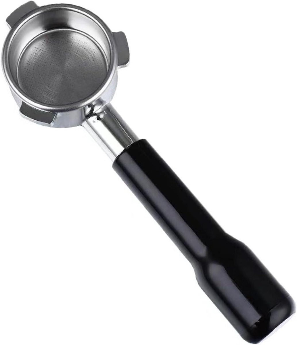 Bodemsloze Zeefdrager Espresso Portafilter Espresso Zetten Roestvrij Staal 58 mm Zwart Hout