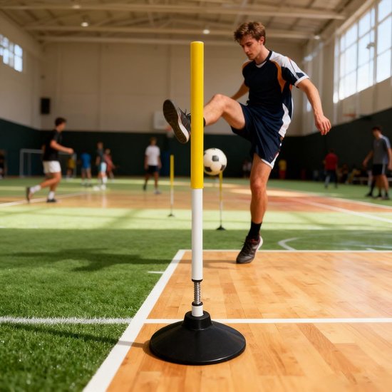 Voetbal Trainingsstokken - Agility Polen - Sport Training - Snel Rebound Mechanisme - 60 cm - Geel — afbeelding 5
