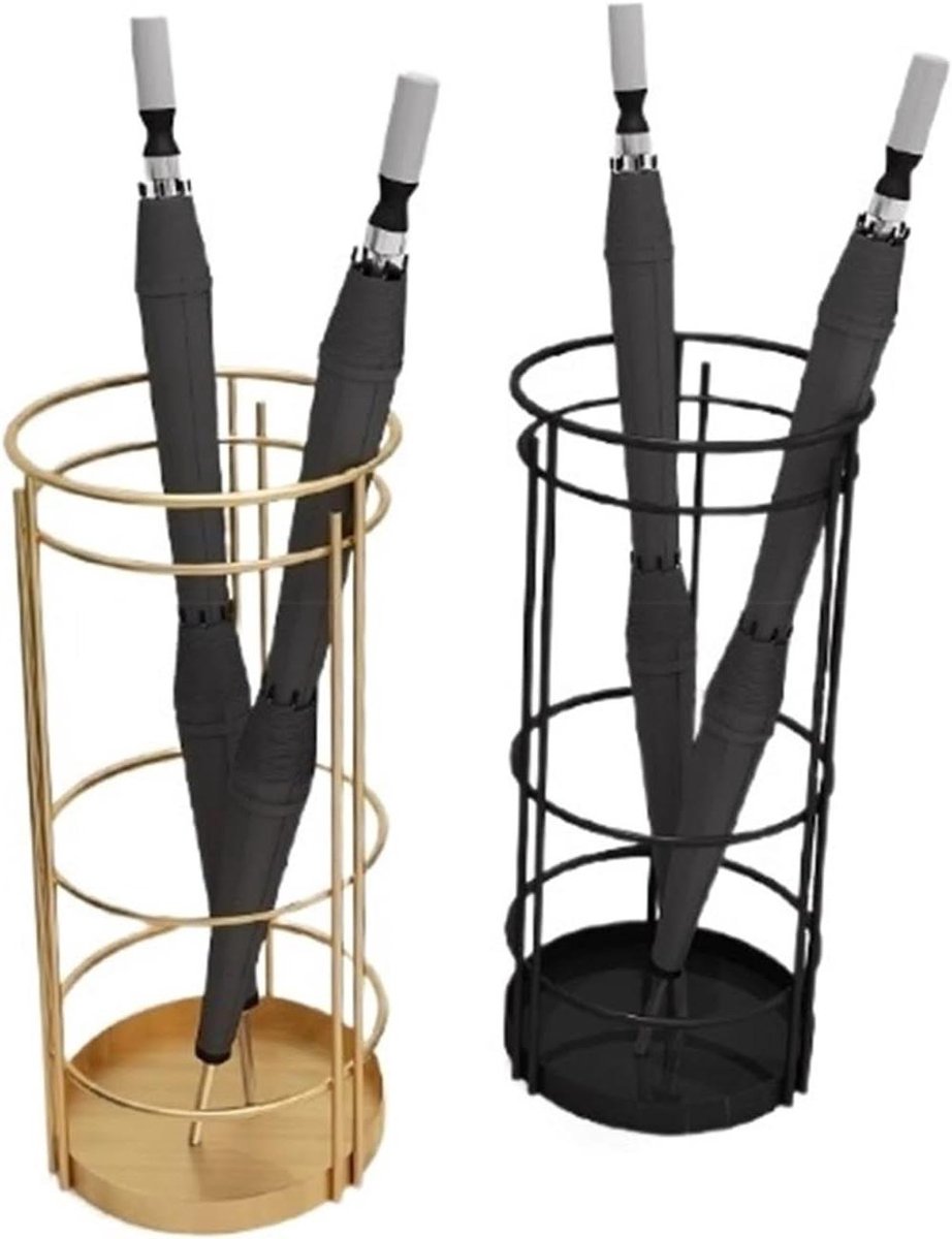 Parapluhouder - Paraplubakrek - Entree Organisatie - Vrijstaand Ontwerp - Ronde Organizer - Zwart