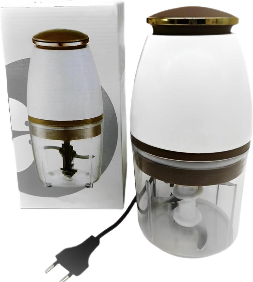 Keukenmachine Chopper - Mini Mixer - Maaltijden Bereiden - Vier Snijders - 700 ml Inhoud - Transparant