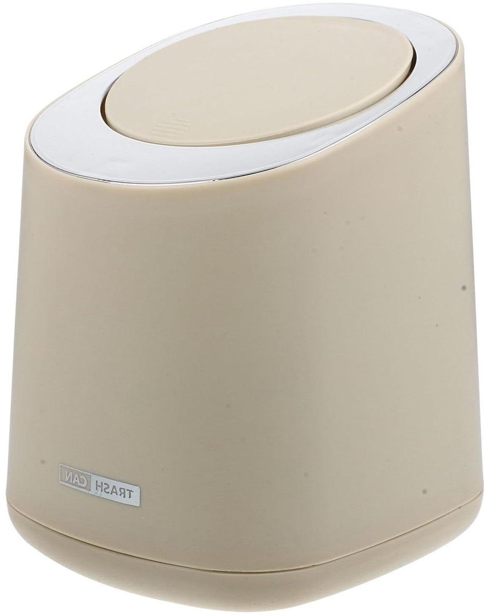 Luxshiny 1set Desktop Afvalemmer Met Drukdeksel Handige Mini Prullenbak Voor Keuken Badkamer Woonkamer Compacte Afvalbak Neutraal Kleurenschema Voor Thuisgebruik