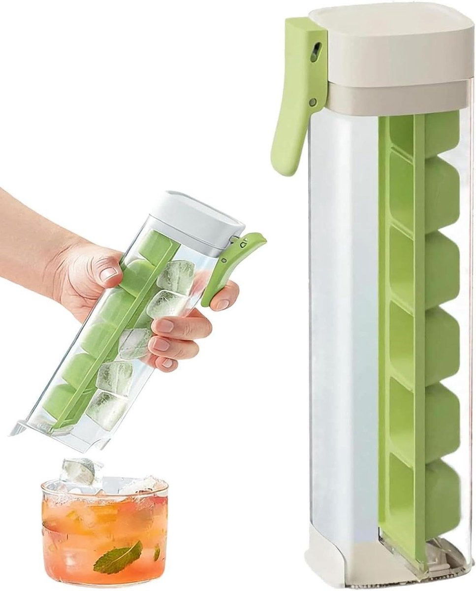 IJsblokjes Maker - Vriesvorm Blokken - Drankjes Koelen - Eenvoudige Ontgrendeling - Zes Blokjes - Groen