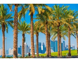 CALVENDO Poster 119 x 84 cm Landscape View Through Palms on Skyline, Poster DIN A0 Landscape | Photos, Art Print, Wall Picture, Wall Decoration, Prints Without Frame