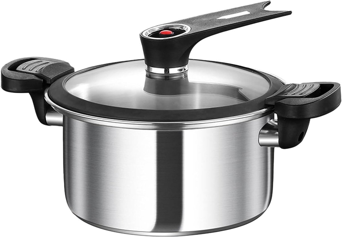 Cooker Pressure Pan, Fish Pan for Seafood, Stainless Steel Fast Multifunctional Kitchen Pan for Bean and Meat Dishes