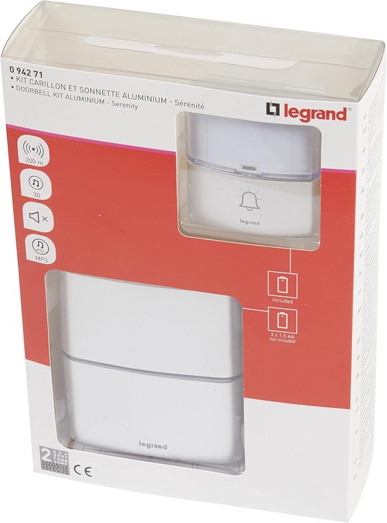 Draadloze Deurbel Set - Belknop Gong - Eenvoudige Installatie - 30 Melodieën MP3 - 100m Bereik - Aluminium — afbeelding 3