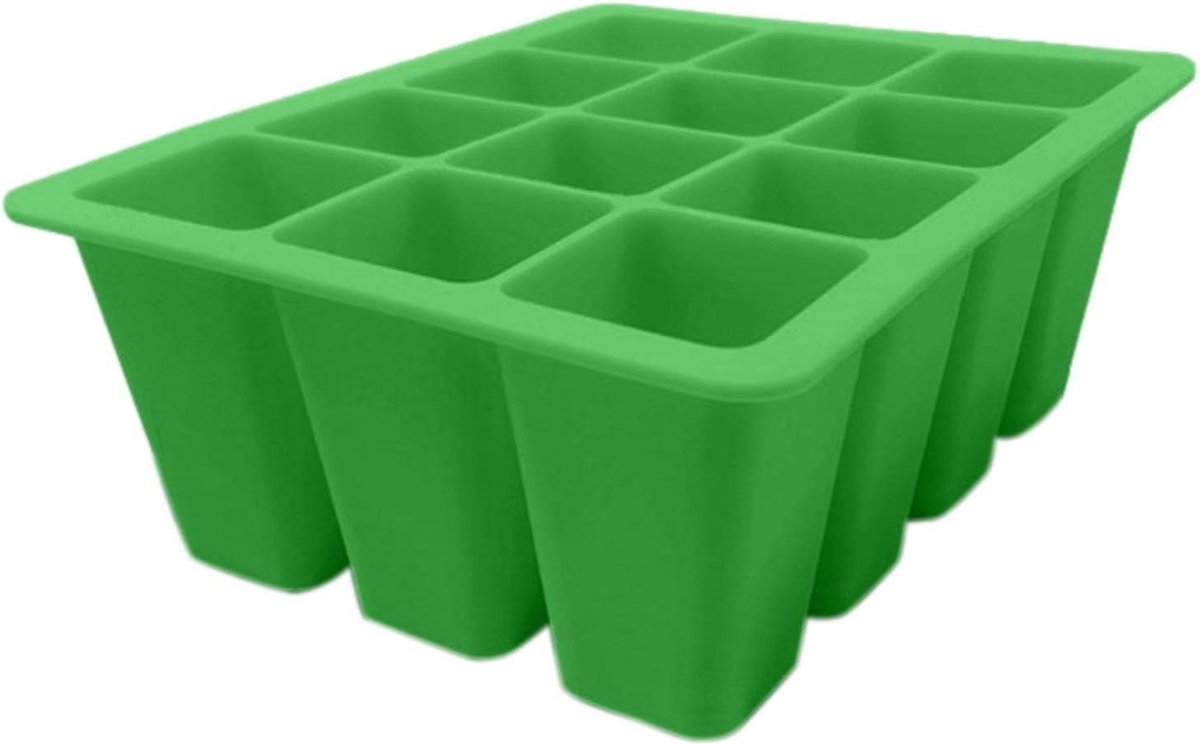 Zaad Starter Trays - Kweekbakjes - Planten Vermeerderen - Duurzaam Siliconen Materiaal - 18 x 14 cm - Groen