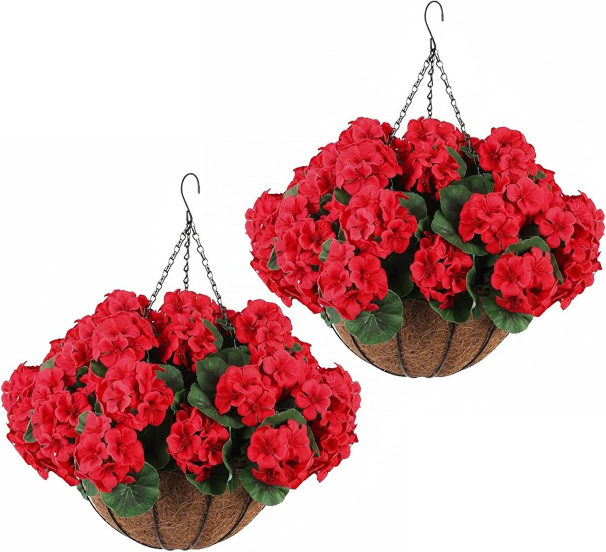 Kunstmatige Geraniums - Nep Bloemen - Buiten Decoratie - UV Bescherming - 20 cm - Rood