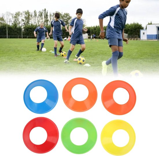 Voetbalschijfkegels - Trainingskegels Markering kegels - Sporttraining Verbeteren - Flexibel en onbreekbaar - 10 stuks 19.5 cm - Helder — afbeelding 2