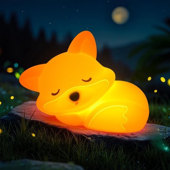 Daity LED Fox Nachtlampje - Kinderkamer & Slaapkamer - Stopcontact met Touch Functie - Dimbaar Nachtlampjes Voor Kinderen, Baby & Volwassenen van Daity — afbeelding 5