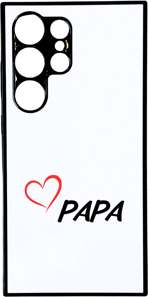 Hacebo® - papa met rood hart telefoonhoesje - Papa - Lieve papa - telefoonhoesjes - Vaderdag cadeautje - Cadeau voor papa - Verjaardag - Geschenk - Cadeau - Gift - hoesje geschikt voor Samsung Galaxy S24 Ultra