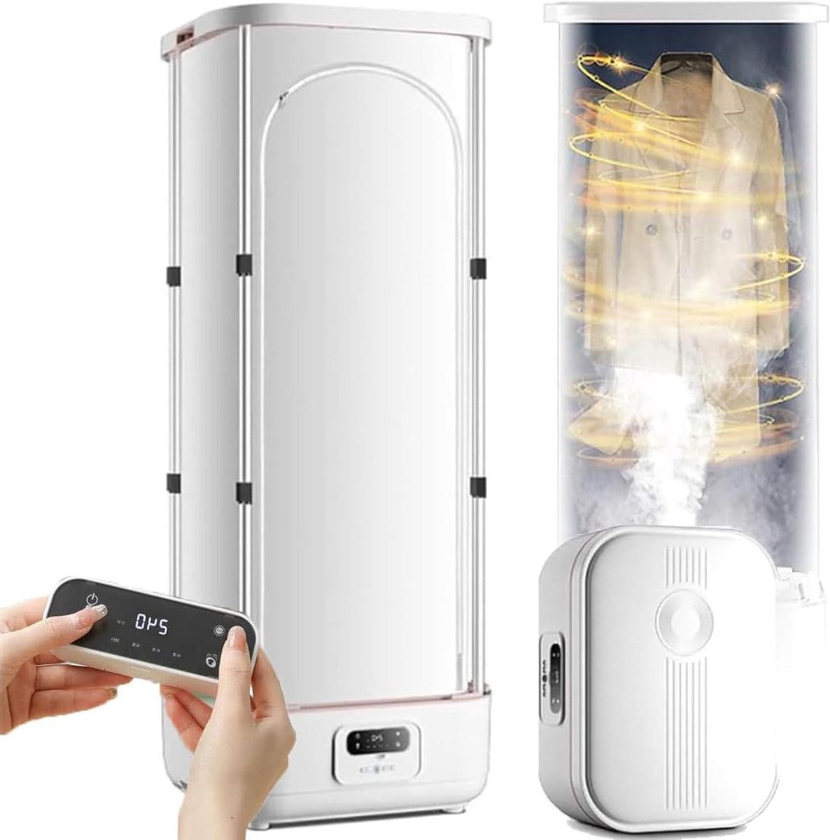 Automatische Strijkdroger Stoomdroger Kleding Snel Drogen 900W Turbostoomkracht 60x45x150cm Wit