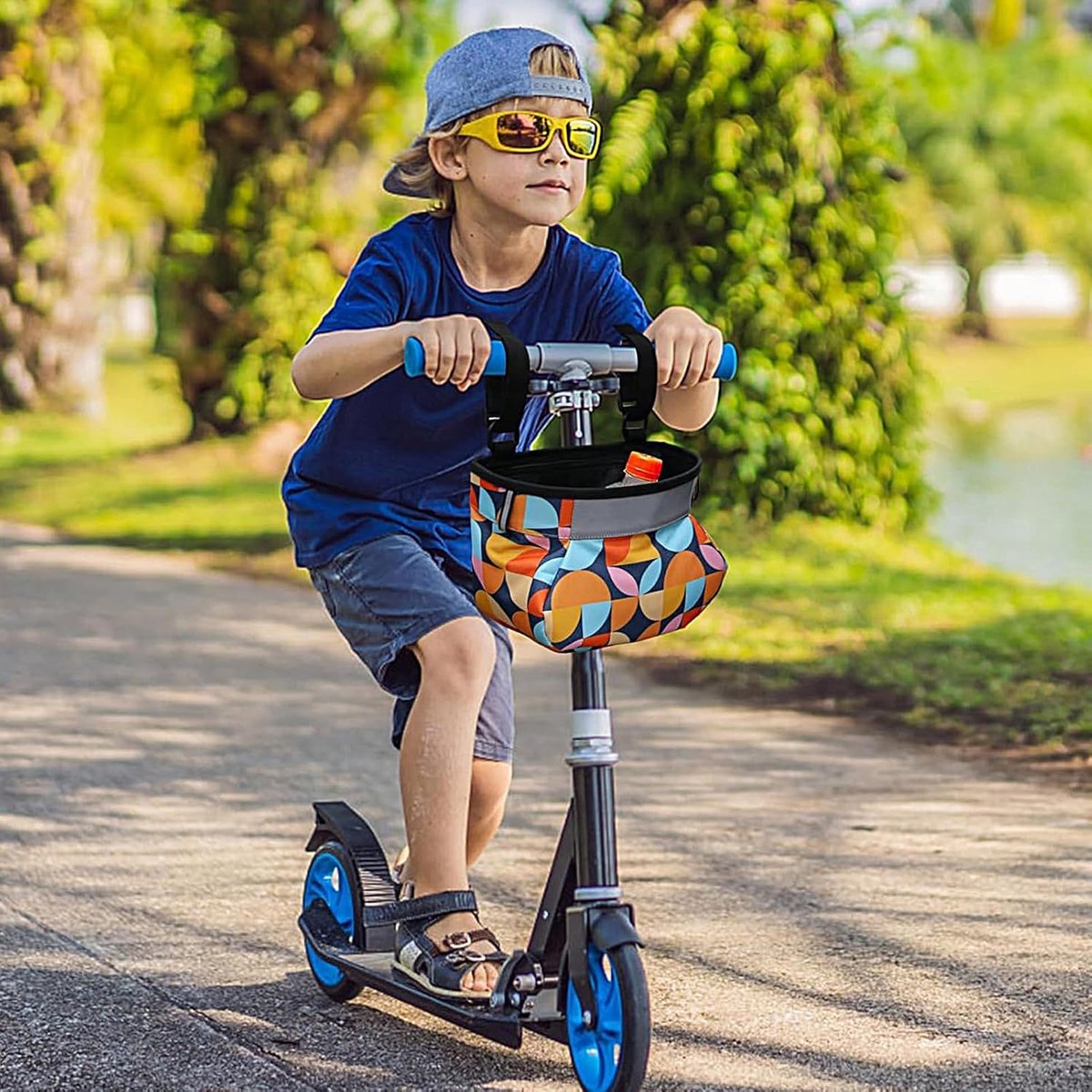 Kinderfietsmand - Voorvak fiets - Spullen vervoeren - Waterdicht Oxford stof - 25 x 12 x 5 cm - Oranje
