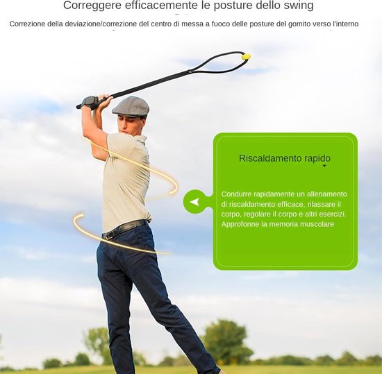 Golf Swing Trainer - Golf Touw - Golfvaardigheden Verbeteren - Verstelbare Intensiteit - 96 cm - Zwart van GOLF — afbeelding 5
