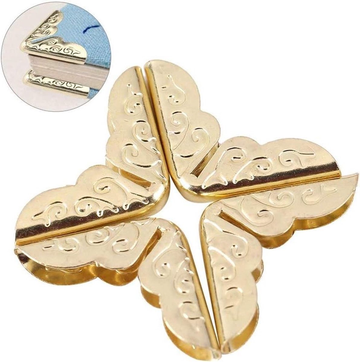 Vintage Hoekbeschermers voor Boeken - 100 Stuks voor Fotoalbums, Notitieboeken en Scrapbooking Accessoires