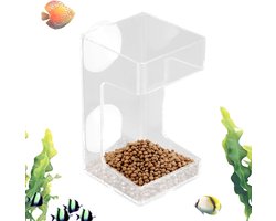 Aquarium Voederbak - Voederschaaltje Vis - Hygiënisch Voeren - Minder Water Verversen - 9.5 cm Lengte - Transparant