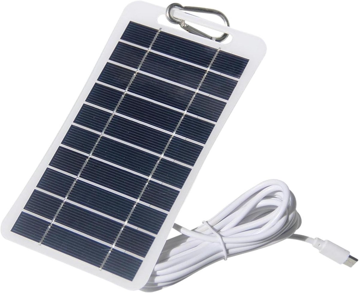 Zonnepaneel Ring Deurbel - Draagbare Oplader - Buiten Camera - 360 Graden Verstelbaar - 2 Watt 5 Volt - Zwart