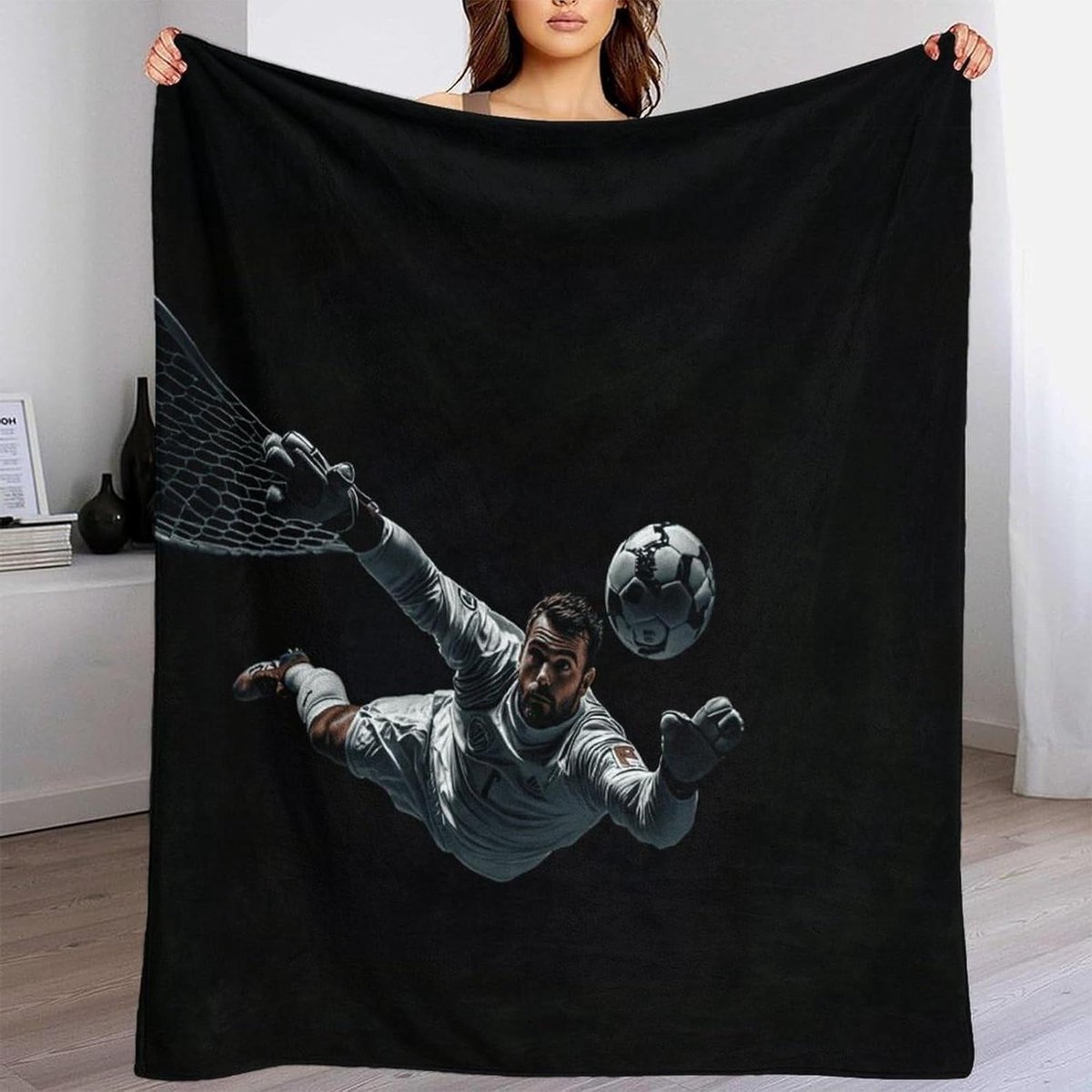Voetbal Deken - Zachte Plaid - Gezellig Thuis - 100% Microvezel - 150 x 200 cm - Keeper