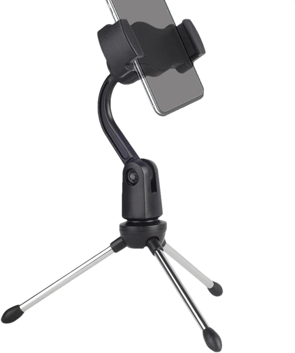 Microfoonstandaard - Desktop Statief - Zingen Podcasting - Verstelbare Hoek - 16 x 9 cm - Zwart