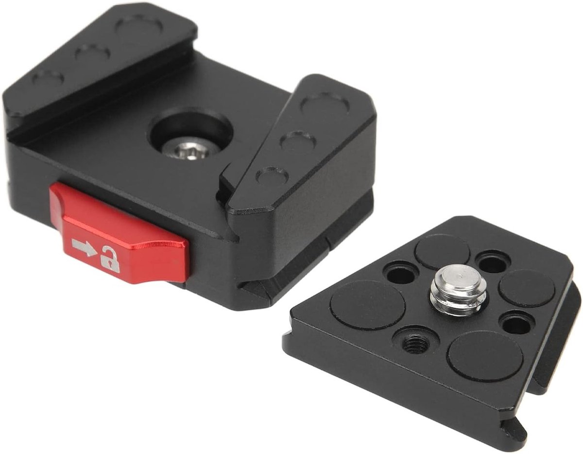 Mini V-Lock Bevestigingsplaat met 3/8 Inch Dovetail Slot en Antikantelfunctie voor DSLR Camera's en Statiefgebruik