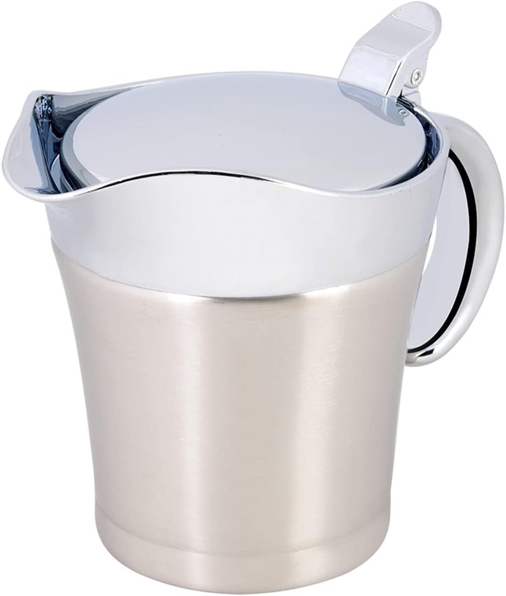 Dubbelgeïsoleerde RVS Sauskom met Deksel - Thermosauspot voor Thuiskeuken en Restaurant (750ml) - Ideaal voor Sauzen, Soepen en Dressings