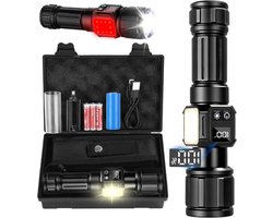 Oplaadbare Led-zaklamp 100.000 lumen - Extreem Helder, Zoombaar met 9 Lichtmodi - IP67 Waterdicht - Perfect voor Camping, Outdoor en Noodgevallen