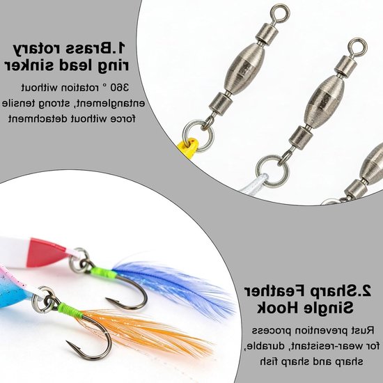 Set van 10 UV-actieve twistlepels voor forel, inclusief rolling swivels en vishaakverwijderaar, ideaal voor visaccessoires en twister technieken — afbeelding 3