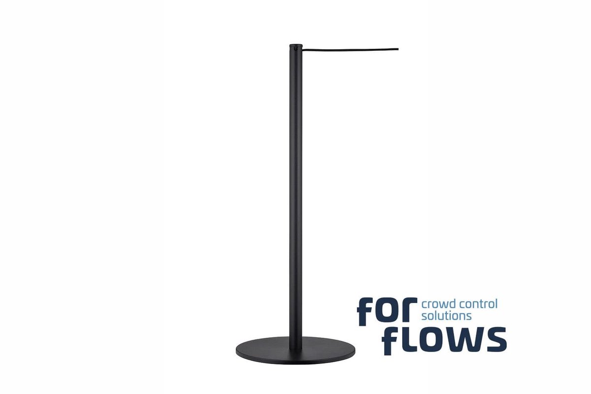 GJ Floors - ForFlows Gallery Afzetpaal | Zwart - 90 cm Hoog | 8kg - Hoogte: 90 cm - Lengte: - Steel diameter: 5,1 cm