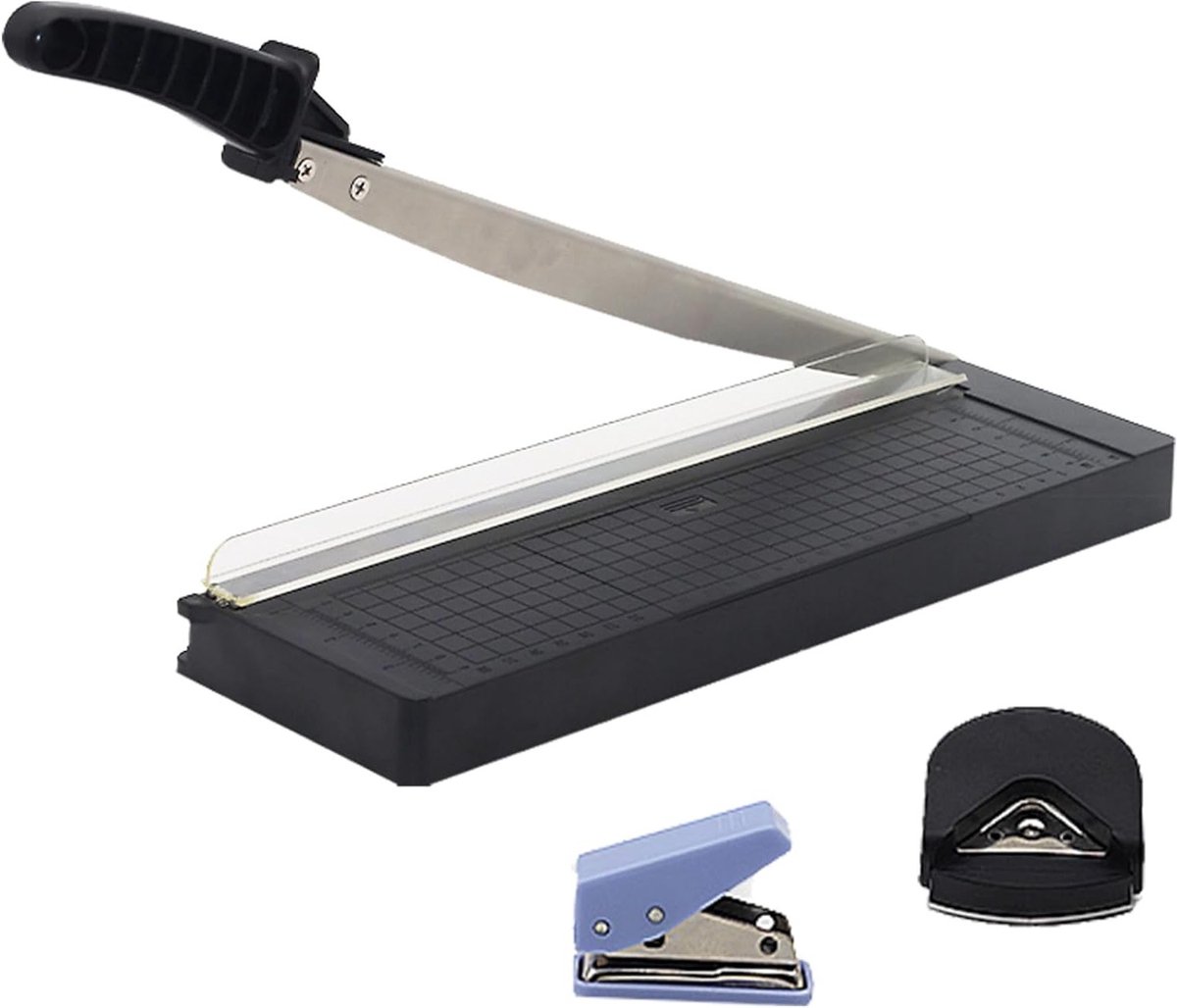Papier snijmachine voor 8 A4 vellen, handmatige snijmachine met antislip handvat, foto snijder voor hoge precisie en gebruiksgemak