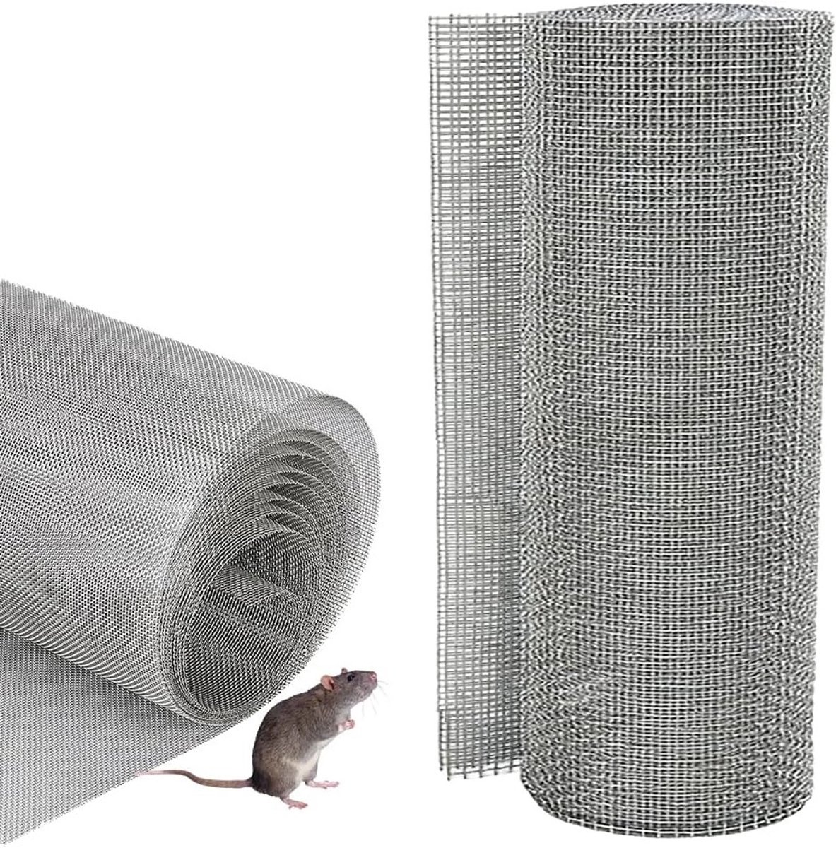 Fijne Rvs Draadgaas 1 mm, 40 x 248 cm, Geschikt voor Ventilatie, Beschermend Gaas en Tuinprojecten