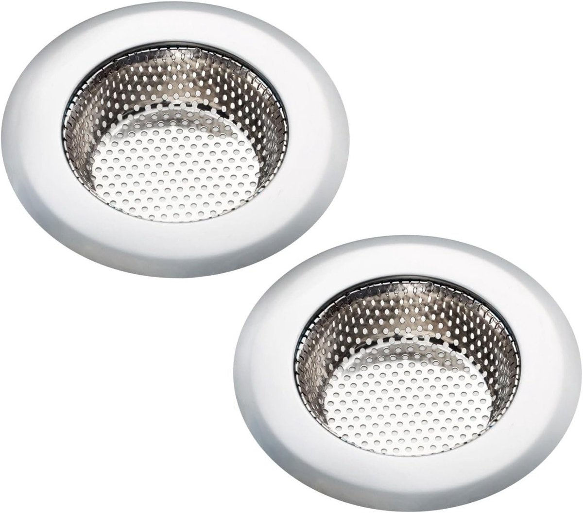 2x Roestvrijstalen Spoelbakfilter voor Keuken en Badkamer - Universeel Zeefje