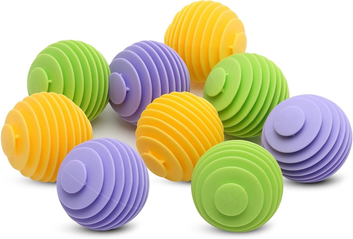 Herbruikbare Wasballen voor Wasmachine, 9 Stuks, Silicone Droogballen voor Zachte Kleding, Vermindert Kreukels en Plakkerigheid