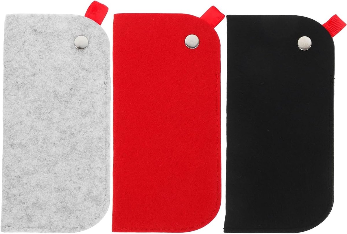 3-delige Vilt Bril Case Set - Organizer voor Zonnebrillen en Brillen - Draagbare Opbergtas voor Brillen en Accessoires