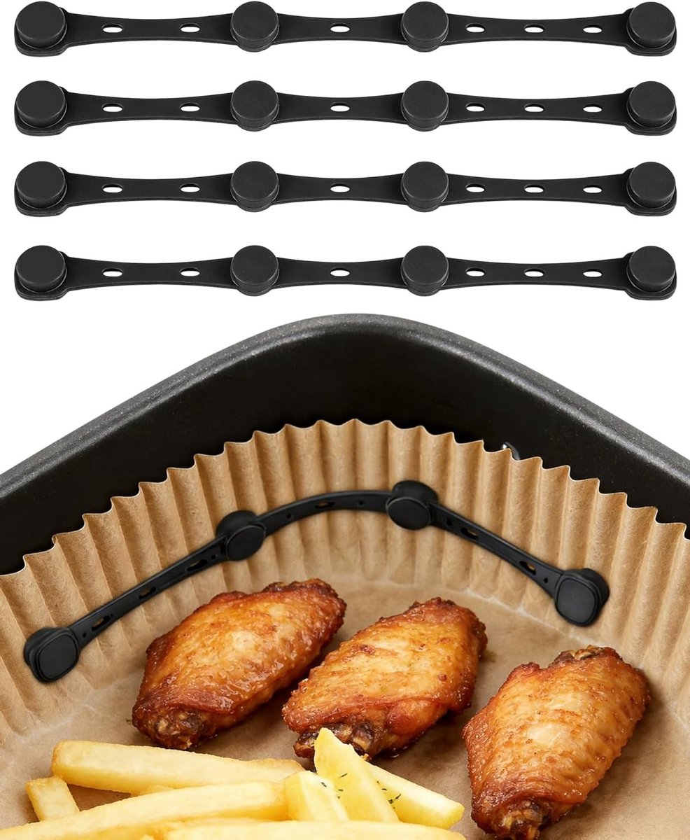 Set van 4 Siliconen Magneten voor Airfryer - Hittebestendige Accessoires voor Bakpapier en Kookgemak