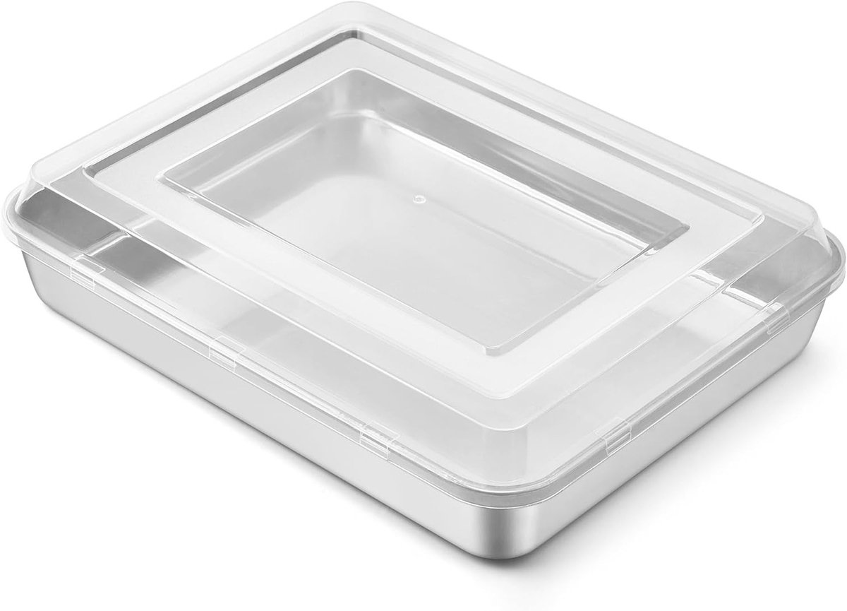 Baking pan met deksel, ideaal voor ovenschotels en bakken, 31,5 x 24,6 x 5 cm