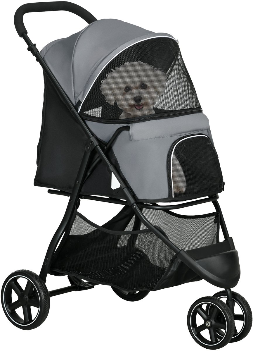 Hondenbuggy opvouwbaar – Tot 10 kg –Pet stroller - Huisdieren wandelwagen - Hondenwagen – Grijs