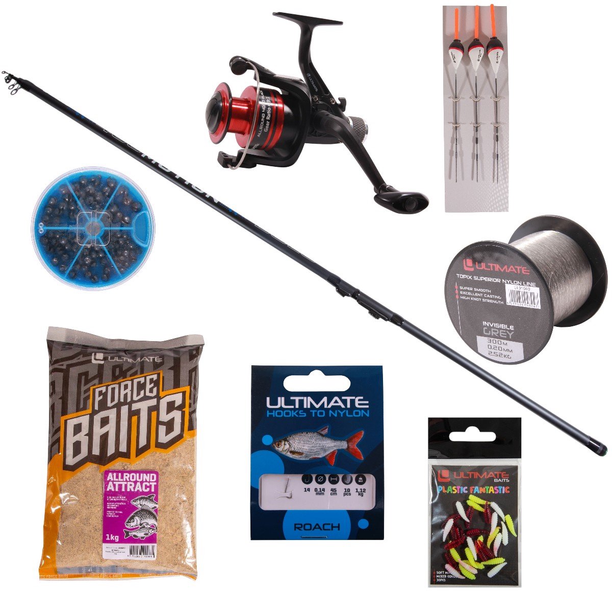 Ultimate Motion Bolognese Complete Hengelset 7m - Witvis Set