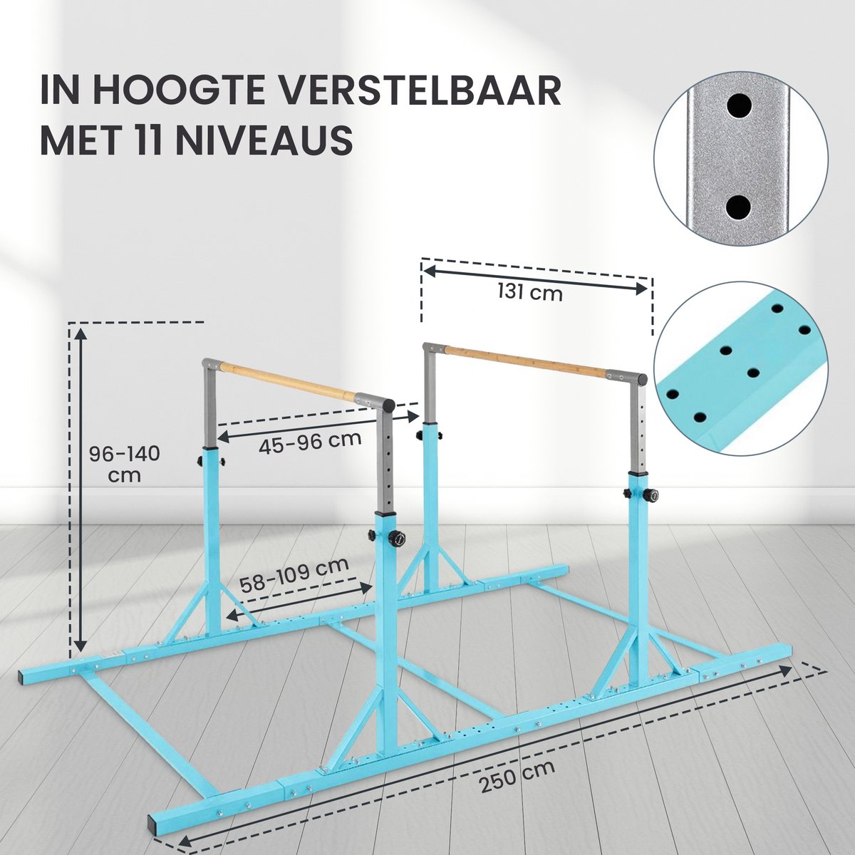 Inklapbaar Turnrek - Klimrek - Verstelbaar - Rekstok - Duikelrek - Kinderen - Peuter - Voor buiten en binnen - Klimboog — afbeelding 5