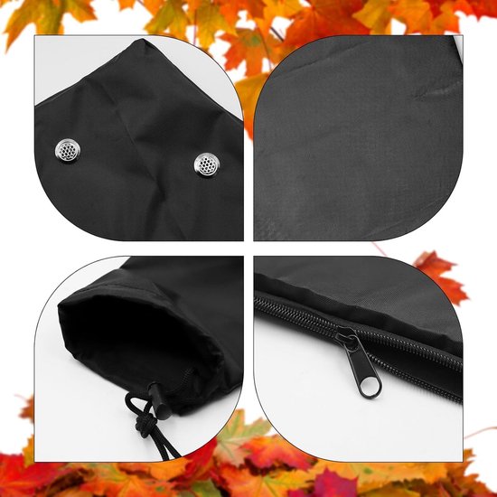 2 Stuks Universele bladblazer-stofzuigerzakken, zwarte bladblazerzak, universele bladopvangzak, verstelbaar voor tuin-, gazon- en tuinbladblazers, Geschikt voor gebruik met tuinstofzuigers en bladblazers - Zwart 45*64cm van Vounot — afbeelding 2