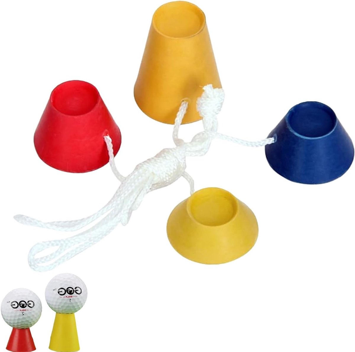 Set van 4 Winter Golf Tees in Diverse Hoogtes en Kleuren voor Oefenen op de Driving Range
