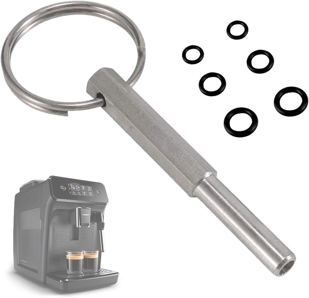 Oval Head Wrench met Sleutelhanger voor Volautomatische Koffiemachines, Reparatietool voor Jura, Krups en AEG