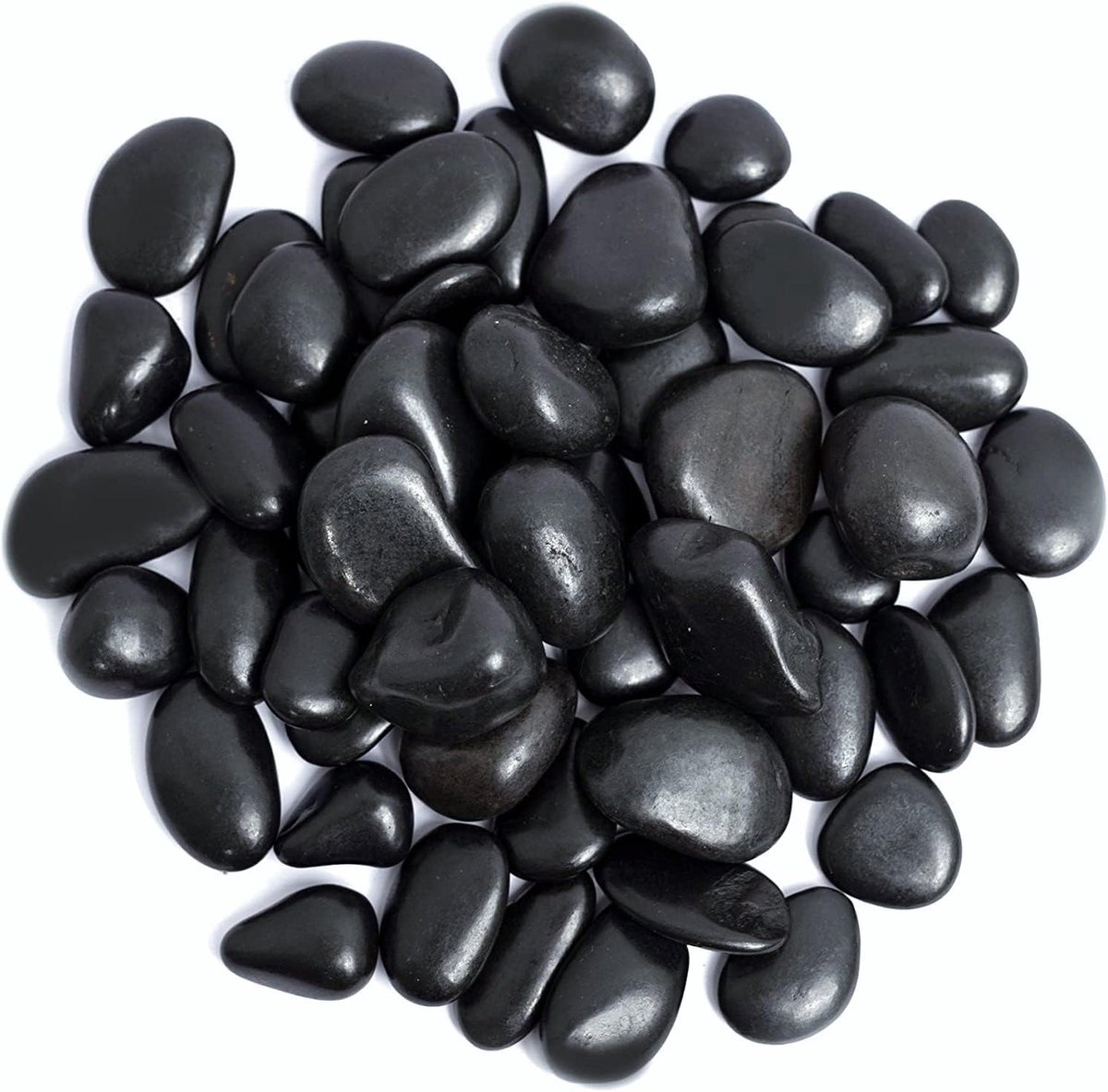 1KG Natuurlijke kiezelstenen, 3-5 cm Zwart gepolijste rivierstenen Decoratieve kiezels Rivierrotsen voor bamboeplanten, aquaria, vaasvulling, feeëntuin, aquariumdecoratie