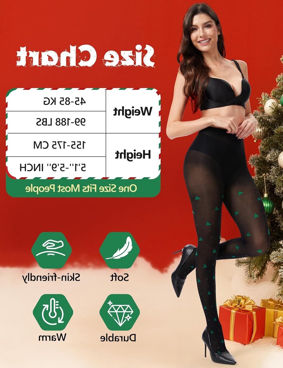 Dames Kerstpanty’s 60 Denier Zwart met Gegradueerde Compressie voor Plus Size en Curvy Figuren - Perfect voor Feestdagen en Comfortabel Draagplezier